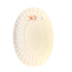 Japan Bone China Pink Rose Jewelry Dish Scalloped Edge Vintage CottageCore